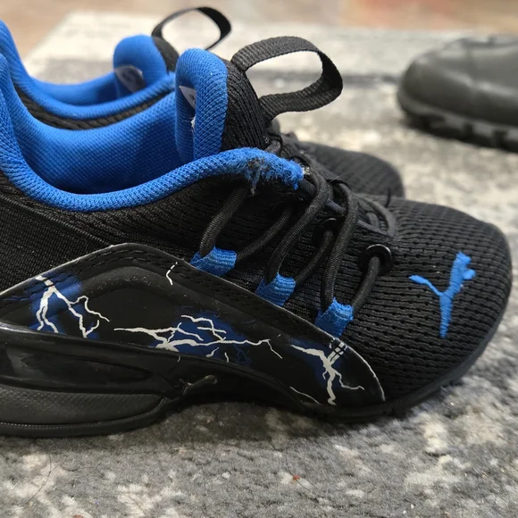 Puma Kids Black and Blue Sneakers - Picture 3 of 5